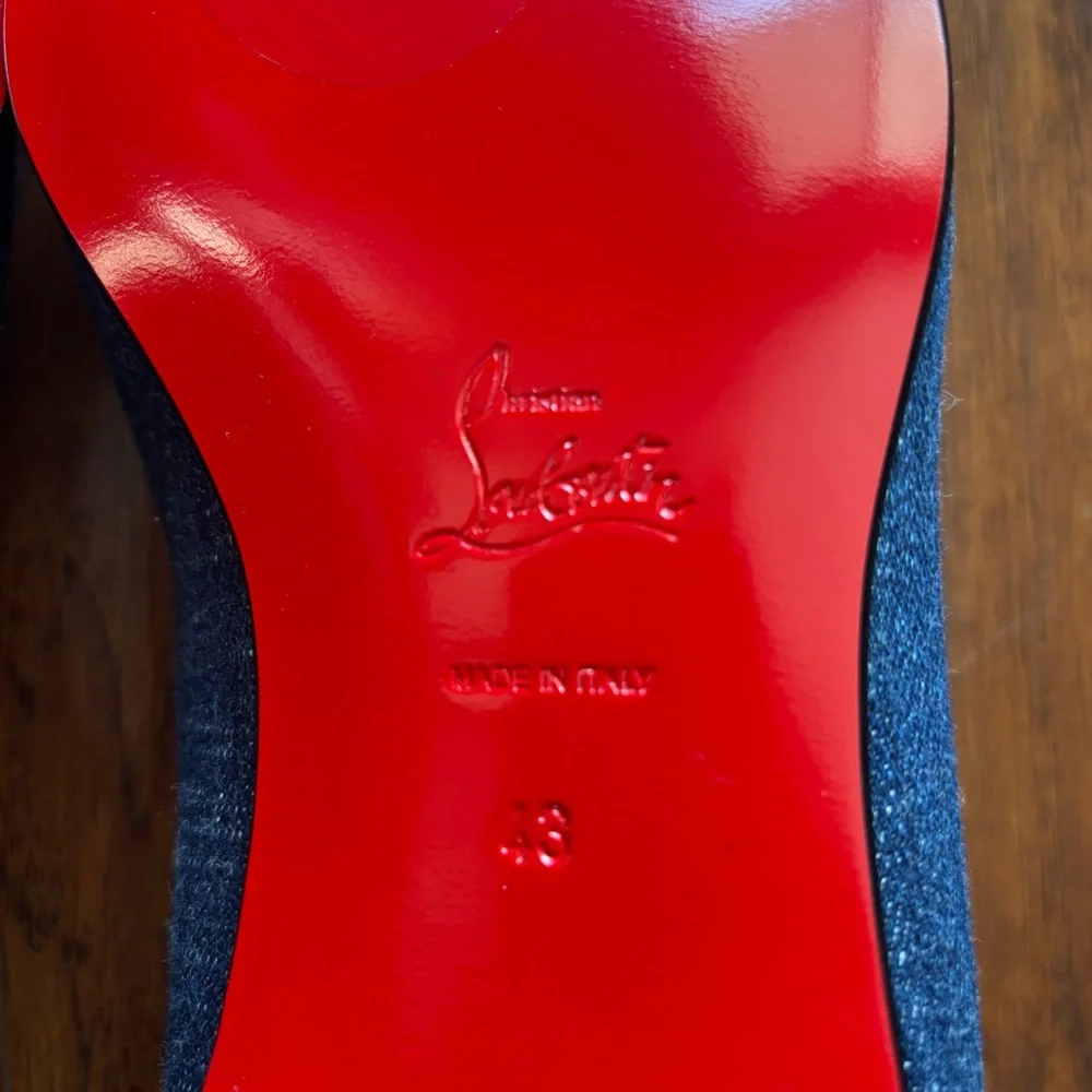 Christian Louboutin Colonnaki Denim Loafers Red Sole | Size EU 43 | NIB